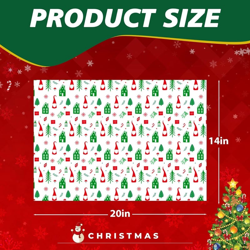 Catlovecorn 120 Sheets Christmas Tissue Paper for Gift Bags, 20" X 14" Xmas Holiday Tissue Paper for Christmas Gift Wrapping and DIY Gift Crafts Metallic Party Decor - Image 3